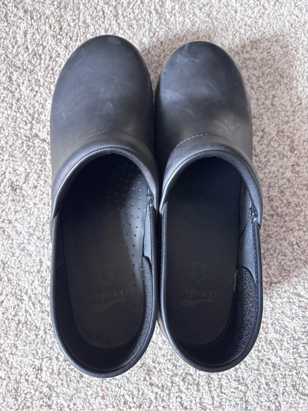 Dansko Professional Black Leather Clogs Mens Slip On Comfort Shoes 44EU 10.5US